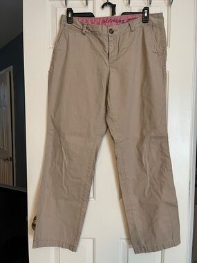 Dockers Chino Pants in Tan with Pink Waistband Detail